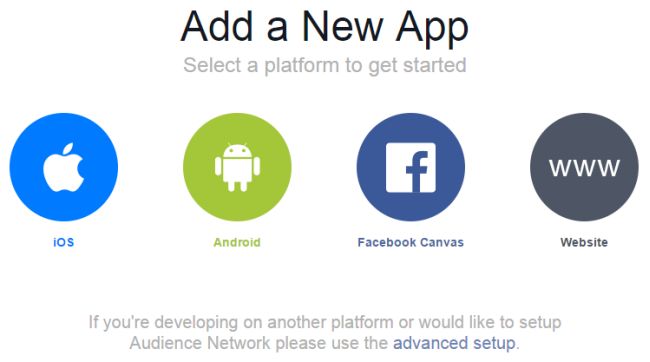 Selecting Platform to Create Fb App